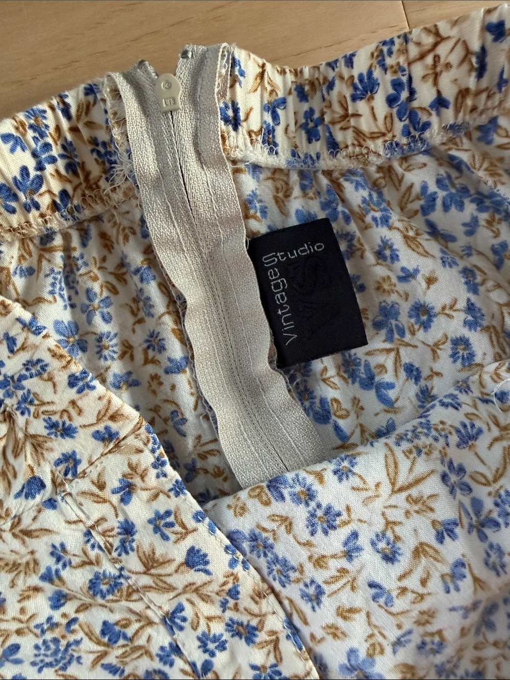 Blue & Cream Floral Maxi Skirt - Picture 3 of 6
